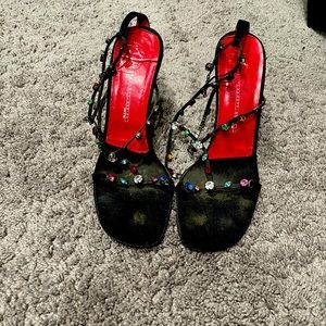 Giuseppe Zanotti multi stone chrome heels